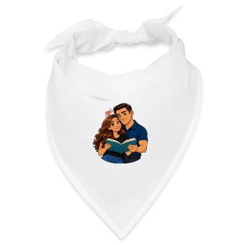 Paarliebe lesen - Bandana Dreieckstuch - Weiß - Vorne