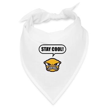 Stay Cool! (Ruhe Bewahren! / Lustig / POS 3C Gold) - Bandana Dreieckstuch - Weiß - Vorne