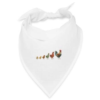 Küken-zu-Hahn-Wachstumsparade Hühnerhühner - Bandana Dreieckstuch - Weiß - Vorne