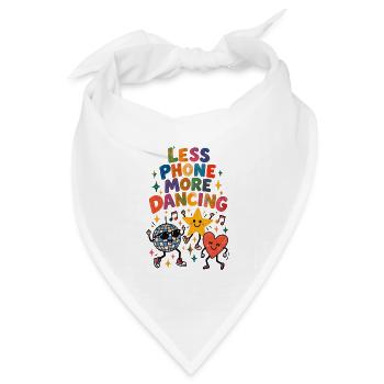 Less Phone, More Dancing – Retro Festival - Bandana Dreieckstuch - Weiß - Vorne