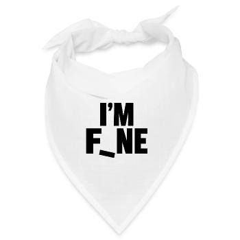 Mir geht's gut, lustiger fallender Buchstaben-Design - Bandana Dreieckstuch - Weiß - Vorne