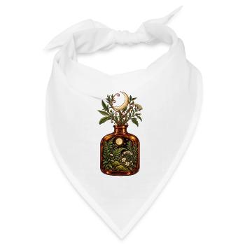 Mondbeschienener Botanischer Trankflaschen-Cottagecore - Bandana Dreieckstuch - Weiß - Vorne