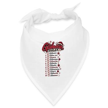 Glühwein Zähler – Lustiger Weihnachtsspruch - Bandana Dreieckstuch - Weiß - Vorne