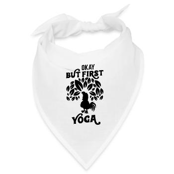 Ja, aber zuerst Yoga - Bandana Dreieckstuch - Weiß - Vorne