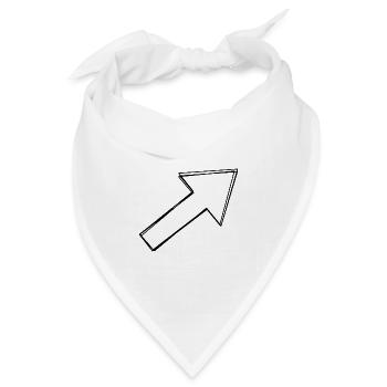 Blockpfeil handgezeichnet - Bandana Dreieckstuch - Weiß - Vorne