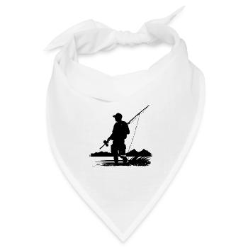 Angeln Skizze - Bandana Dreieckstuch - Weiß - Vorne