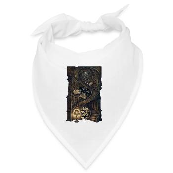 Magische Bibliothek – Fantasy Bücher Kunst - Bandana Dreieckstuch - Weiß - Vorne