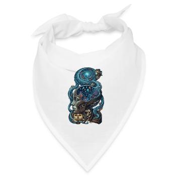 Surreales Ozean Gehirn – Fantasy Kunst - Bandana Dreieckstuch - Weiß - Vorne