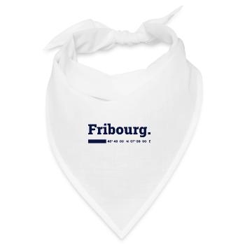 Fribourg Koordinaten - Bandana Dreieckstuch - Weiß - Vorne