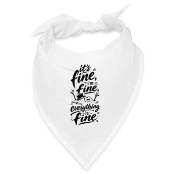 Everything Is Fine Schneemann - Bandana Dreieckstuch - Weiß - Vorne