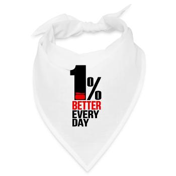 1% Besser Jeden Tag – Motivation & Mindset - Bandana Dreieckstuch - Weiß - Vorne