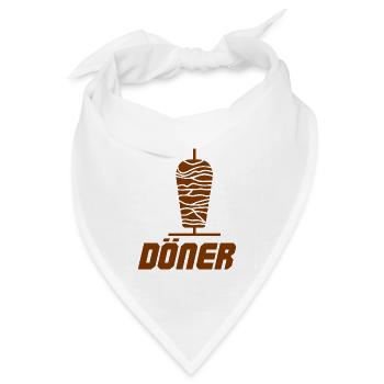 Döner Spieß Illustration - Bandana Dreieckstuch - Weiß - Vorne