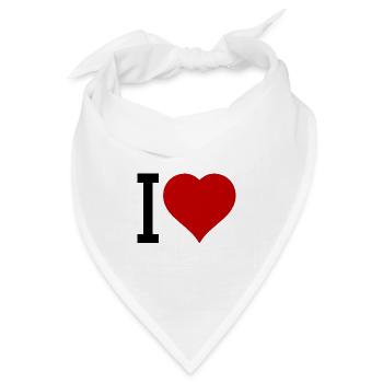 Rotes Herz Symbol - Bandana Dreieckstuch - Weiß - Vorne