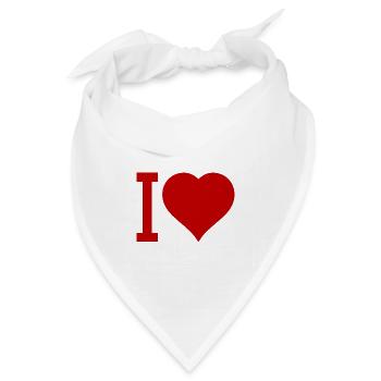 Ich liebe Herz-Icon Typografie - Bandana Dreieckstuch - Weiß - Vorne