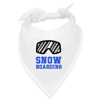 Snowboard Schriftzug Blau - Bandana Dreieckstuch - Weiß - Vorne