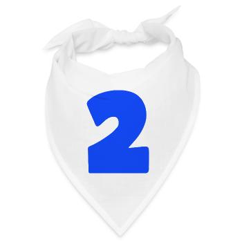 Blaues Zwei-Motiv Bold - Bandana Dreieckstuch - Weiß - Vorne