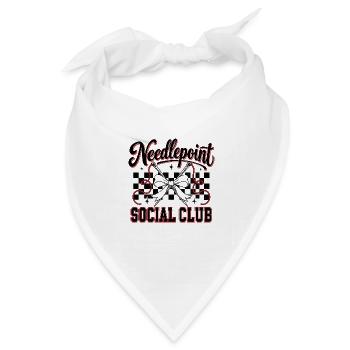 Stickpunkt-Sozialclub Karierter Bogen - Bandana Dreieckstuch - Weiß - Vorne