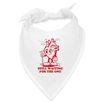 Das Herz wartet immer noch auf die Eine - Bandana Dreieckstuch - Weiß - Vorne