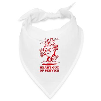 Herz außer Betrieb - Bandana Dreieckstuch - Weiß - Vorne