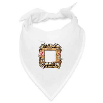 So war ich schon bei der Lieferung – Persönliches Foto - Bandana Dreieckstuch - Weiß - Vorne