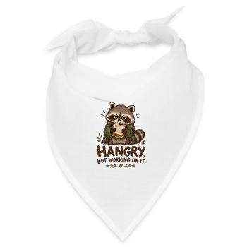 Hangry Waschbär mit Sandwich - Bandana Dreieckstuch - Weiß - Vorne