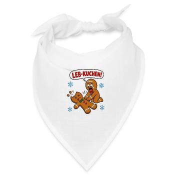 Leb-Kuchen – Weihnachtsfreude - Bandana Dreieckstuch - Weiß - Vorne