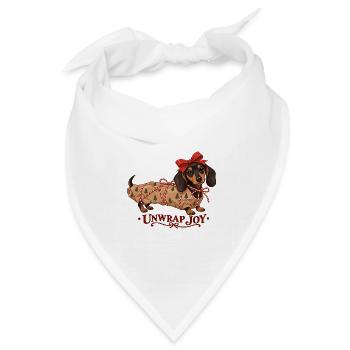 Unwrap Joy Christmas Dachshund - Bandana Dreieckstuch - Weiß - Vorne