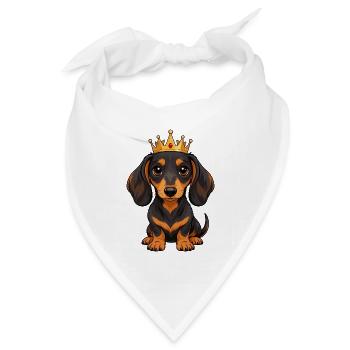 Dachshund Royalty - Bandana Dreieckstuch - Weiß - Vorne