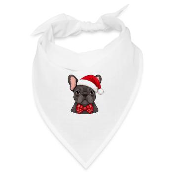 Christmas French Bulldog - Bandana Dreieckstuch - Weiß - Vorne