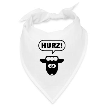 Hurz! (Lamm / Black / Lustig / Total Normal / POS) - Bandana Dreieckstuch - Weiß - Vorne