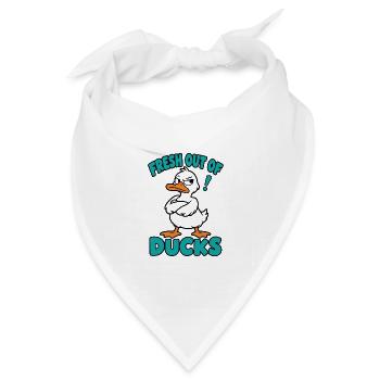 Fresh Out Of Ducks Lustige Freche Ente - Bandana Dreieckstuch - Weiß - Vorne