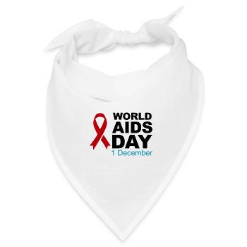 Welt-AIDS-Tag Band 1. Dezember - Bandana Dreieckstuch - Weiß - Vorne