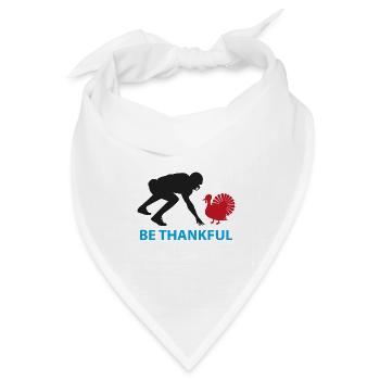 Sei dankbar, Truthahn-Silhouette - Bandana Dreieckstuch - Weiß - Vorne