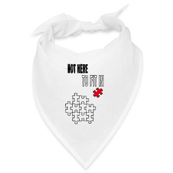 Not Here to Fit In – Rotes Puzzleteil Statement - Bandana Dreieckstuch - Weiß - Vorne
