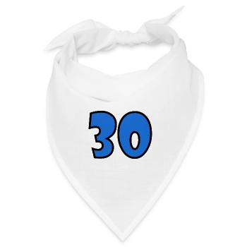 30. 30 JAHRE. 30-JÄHRIGES JUBILÄUM. 30-JÄHRIGES JUBILÄUM. - Bandana Dreieckstuch - Weiß - Vorne