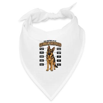 Hundehalter Geschenk Deutscher Schäferhund Gassi  - Bandana Dreieckstuch - Weiß - Vorne