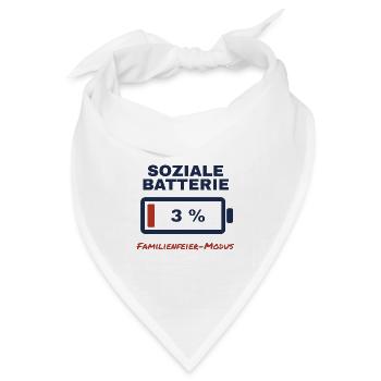Soziale Batterie 3 % – Familienfeier-Modus - Bandana Dreieckstuch - Weiß - Vorne