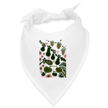 GRÜNES GEMÜSE - Bandana Dreieckstuch - Weiß - Vorne