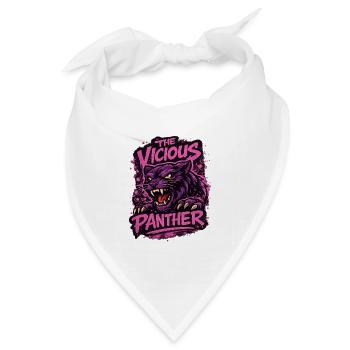 Wilder Panther in Lila und Pink im Grungelook - Bandana Dreieckstuch - Weiß - Vorne