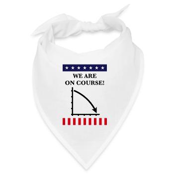 Wir sind auf Kurs! (USA, Amerika, Politik, Politik) - Bandana Dreieckstuch - Weiß - Vorne