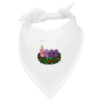 Lebkuchenmann Krücke Manga Lebkuchen T-Shirt - Bandana Dreieckstuch - Weiß - Vorne