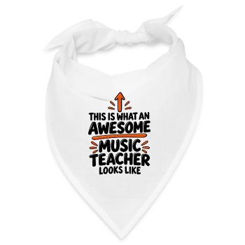 Musiklehrer-Wertschätzungsgeschenk - Bandana Dreieckstuch - Weiß - Vorne