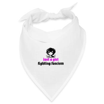 just a girl fighting fascism - Bandana Dreieckstuch - Weiß - Vorne
