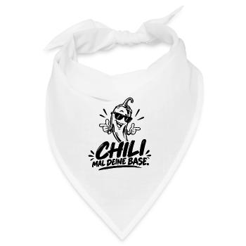 Chili mal deine Base - Bandana Dreieckstuch - Weiß - Vorne