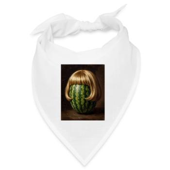 Wassermelone Bob Perücke - Bandana Dreieckstuch - Weiß - Vorne