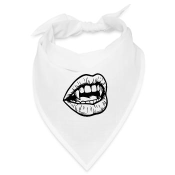 Vampir Mund - Bandana Dreieckstuch - Weiß - Vorne