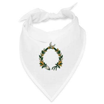 Gartenmotiv personalisierbar mit Namen und Garteng - Bandana Dreieckstuch - Weiß - Vorne