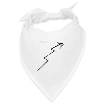 Zickzackpfeil handgezeichnet - Bandana Dreieckstuch - Weiß - Vorne