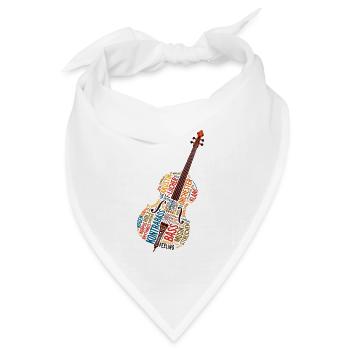 Kontrabass Wortwolke Jazz Orchester Bass Feeling - Bandana Dreieckstuch - Weiß - Vorne