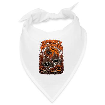 Spukige_Unterwasser-Halloween-Gruselwelt-Kürbis - Bandana Dreieckstuch - Weiß - Vorne